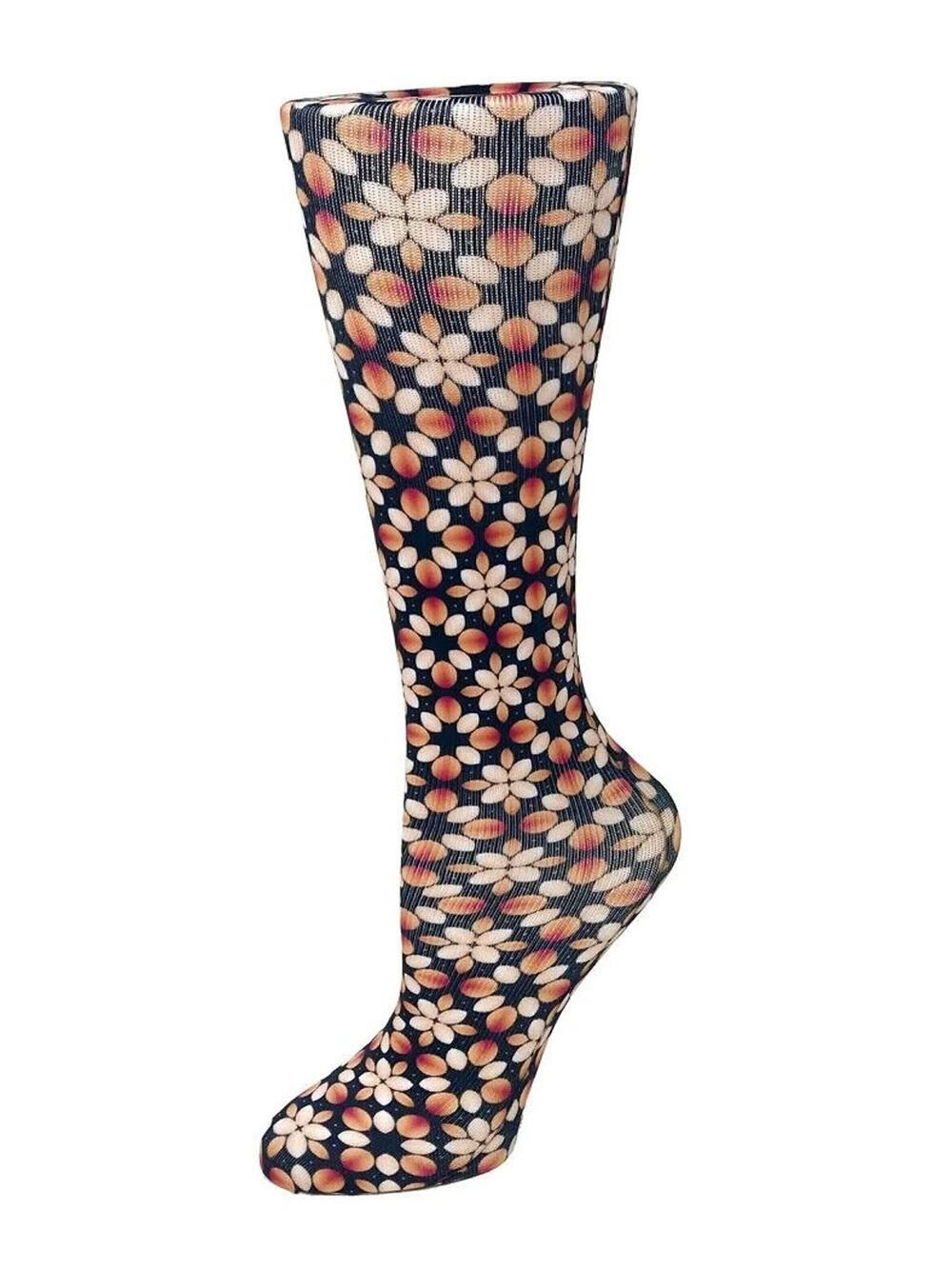 NEW Cutieful Therapeutic Compression Socks Fits Size 5-11 Fall Flowers Starburst